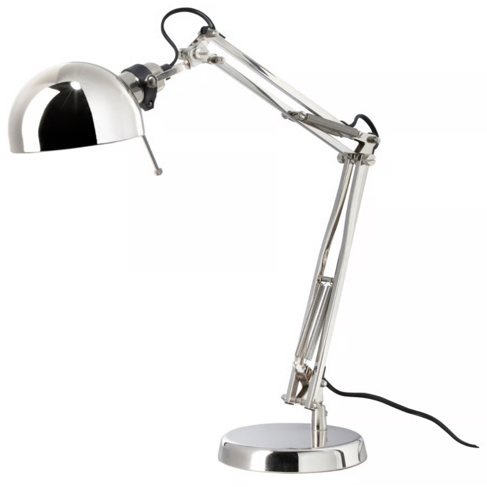 IKEA FORSÅ FORSA Work Lamp, Nickel Plated (601.467.64) NEW